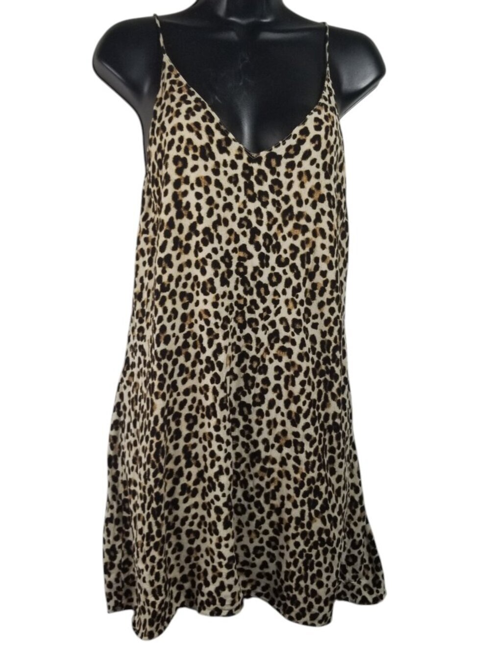 Aritzia Wilfred Free Vivienne Animal Print Mini Slip Dress Sz M